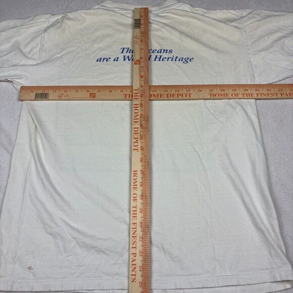 VTG 90s Oceanic Society Dolphin T Shirt L USA Made Single Stitch Graphic Ocean - Picture 14 of 14